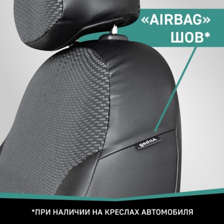 Auto-Cherkhly for Toyota Auris, 2012-2015, rear row 40/60, black eco-leather/jacquard-4