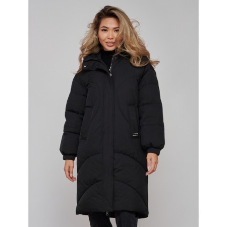 Coat insulated winter female, size 42, black color-8
