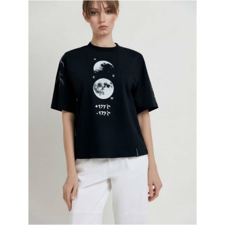 Female T -shirt, size XS, black color-1