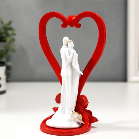Souvenir Polystone "Newlyweds in the Heart" 19x12x9.5 cm-3