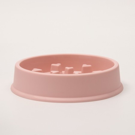 Limit feeding bowl, from overeating, 19.5 x 19.5 x 4.5 cm, pink-2