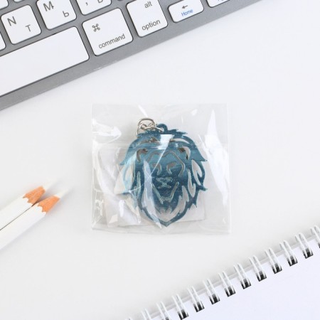 Key keychain Acrylic mirror "Leo", 4.5 x 5.2 cm-3