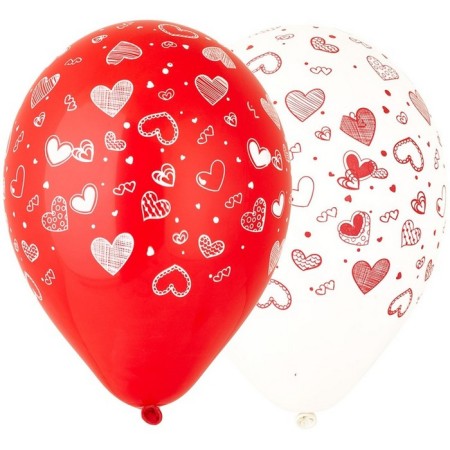 Shar Latex 12 "Hearts", pastel, set 25 pcs., Mix color