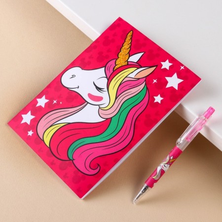 Chancellery "Unicorn", notebook A6, pen, stickers, Minnie Mouse-6