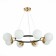 Suspended EVOLUCE lamp. Sle220403-08. Forli. 8x60 watts, E27, 75x75x18 cm, black color, brass