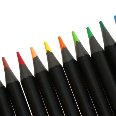 Pencils 18 colors are plastic, Devente Juicy Black, three -sided, 2m, 3 mm, tinted in black-2
