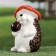 Garden figure "Hedgehog with an apple" 10x11x18cm