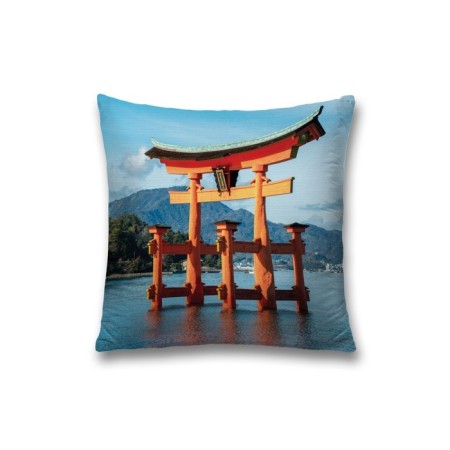Decorative pillowcase "landscape", size 45 x 45 cm, sewn -up