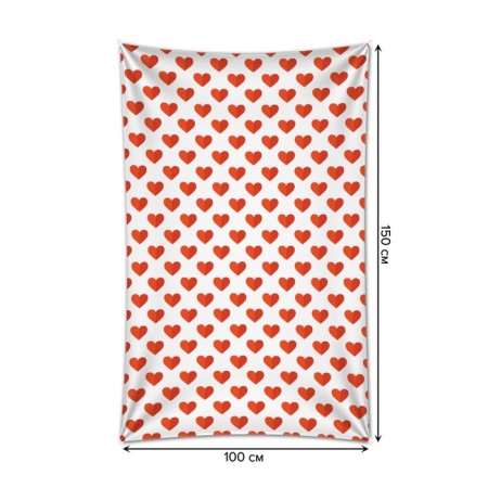 Decorative panel with photo printing "hearts", vertical, size 100x150 cm-1