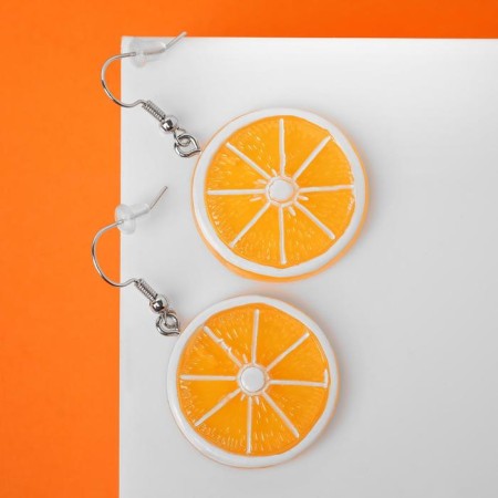 Earrings plastic "Tastiness" Orange, Orange color-1