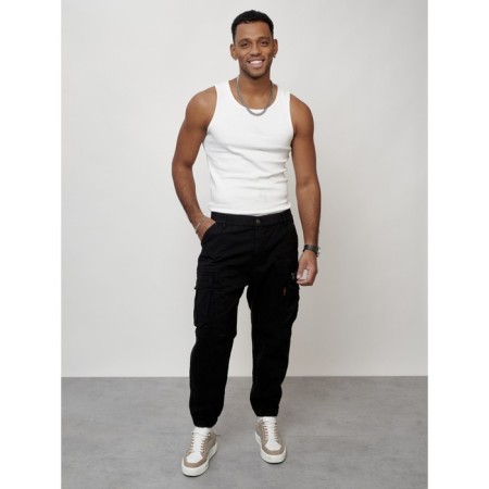 Cargo jeans male, size 52, black color-11