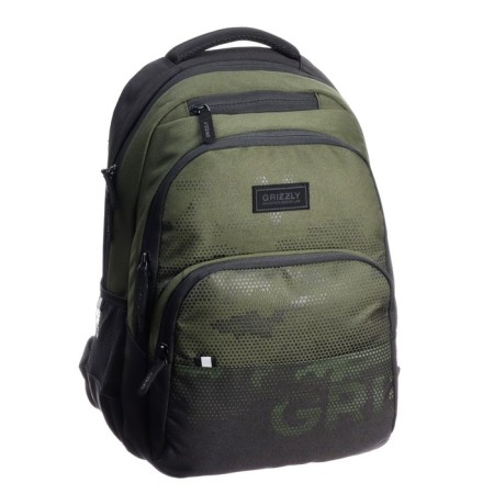 Youth backpack, 45 x 32 x 23 cm, Grizzly 330, ergonomic back, khaki RU-330-7_3-1