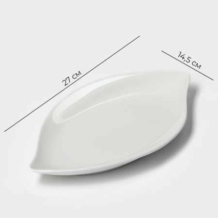 Porcelain dish Magistro "Rook", 27 × 14.5 cm, white color-1
