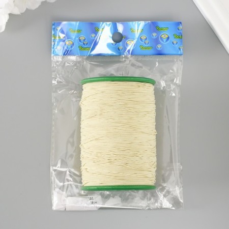 Spandex for beads, length 500 m, col. Pale yellow-3