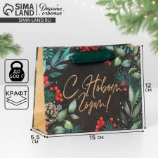 Craft horizontal package “Magic holiday”, S 15 x 12 x 5.5 cm, New Year