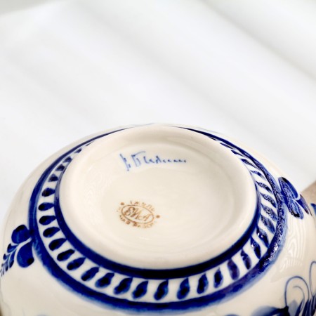 Салатник "Бабочка", 0,5 л, 8х16 см, гжель, фарфор-5