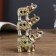 Souvenir Polystone "Pyramid of 3 Elephants in Popons with a fringe" 11.8x6.7x2.8 cm