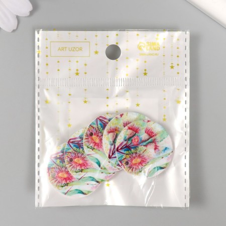 Decor for creativity wood "Circle. Blooming thistle" d = 3 cm-2