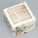 Folding box for 4 cupcakes with the Window "New Year's Miracles", 16 x 16 x 10 cm, New Year