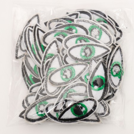 A set of Thermonacles "Eyes": right and left, 1.4 × 3.5 cm, oval, green color, 100 pcs.-3
