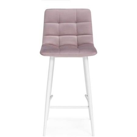 Baric stool for metal/velor, white/pink 43x42x93 cm-1