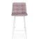 Baric stool for metal/velor, white/pink 43x42x93 cm
