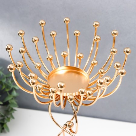 Summary Metal for 1 candle "Temporary loop with balls" gold 35x13x13 cm-4