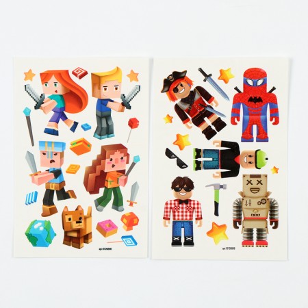 Translated tattoos "Pixel World", 2 sheets-1