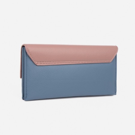 Women's wallet on magnets, blue/pink color-1