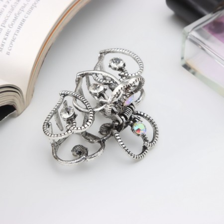 Hair crab "Candy" hearts, 6 cm, silver-1