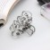 Hair crab "Candy" hearts, 6 cm, silver