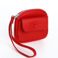 Lightning purse on a zipper, red color