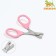 Coglit scissors curved with rubberized handles, a hole of 6 mm, pink