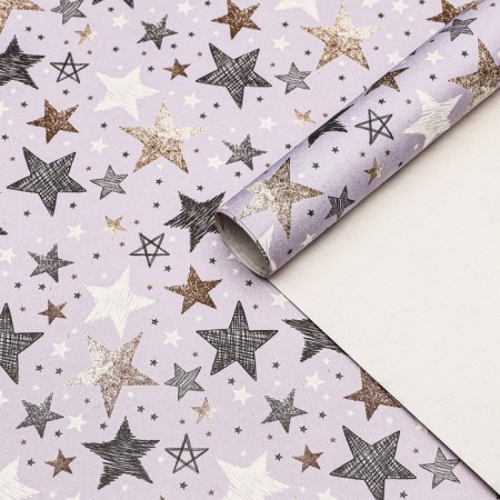 Packaging paper, craft "Stars", 70 x 100 cm, 1 sheet