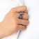 New Year! Symbol of the year 2025! Ring "Snake" Block, Color Black Silver, Directive