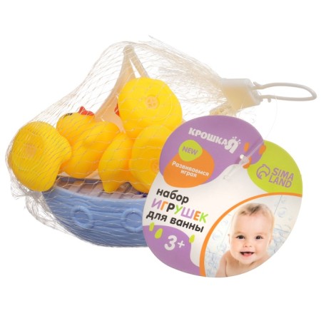 A set of rubber toys for the bath "Ducks on the ship", 7 objects, color mix, crumb I-17