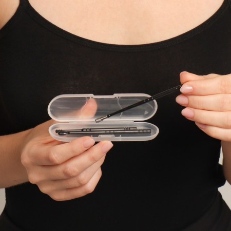 Ear cleaning set, 3 items, in a plastic case, 10.5 × 3 × 1 cm, black color-8