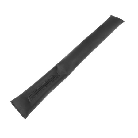 A car pillow between the seat and the armrest, gray