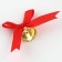 A bell on a pin with a bow for graduation, red, d = 2.6 cm