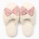 Women's slippers with an open nose, size 36-37, pink bow