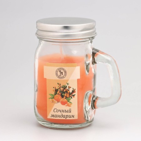 Aromatic candle in the bank "Juicy Mandarin", 7.2 x 8.5 cm, 190 g-4