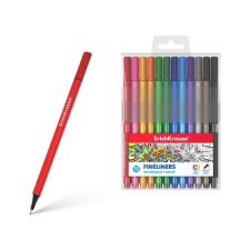 A set of capillary pens 12 colors, 0.4 mm, Erichkrause, line 0.4 mm, trihedral case, needle node, Euro suspension cover