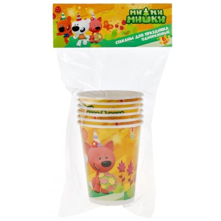 A glass of paper "Mi-Mi-Mim", in a set 6 pieces, package + header-1
