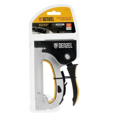 Furniture stapler Denzel 40211, steel case, force adjustment, type of brackets 53, 4-14 mm-5