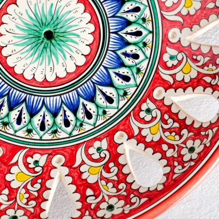 Rishtan ceramics "Patterns", 33 cm, red-2