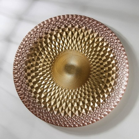 Baroque dish, d = 28 cm, gold color with pink