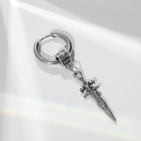 Piercing in the ear "Ring" sword, d = 13 mm, color silver