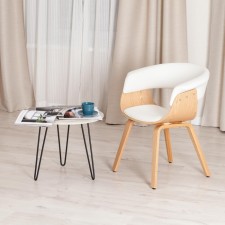 Vimta chair (Mod, 8021) wood / eco -leather, natural / white 69x56x77 cm