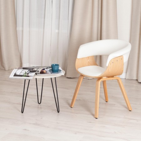Vimta chair (Mod, 8021) wood / eco -leather, natural / white 69x56x77 cm