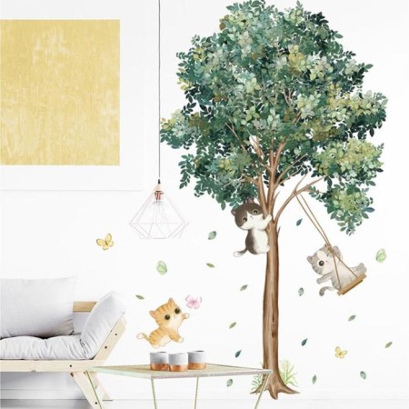 Stick plastic interior color "kittens and wood" 30x90 cm set 2 sheets